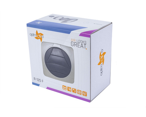 Verpakking van een Optim Airo R-125 F ventilatiecomponent