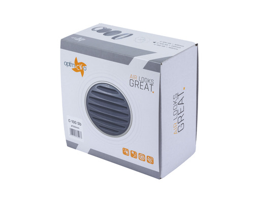 Verpakkingsafbeelding van een rond schotelventiel met een diameter van 100 millimeter