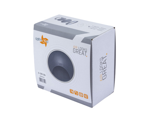 Verpakking van Optim Cycling ventilatieroosters met een diameter van 125 mm