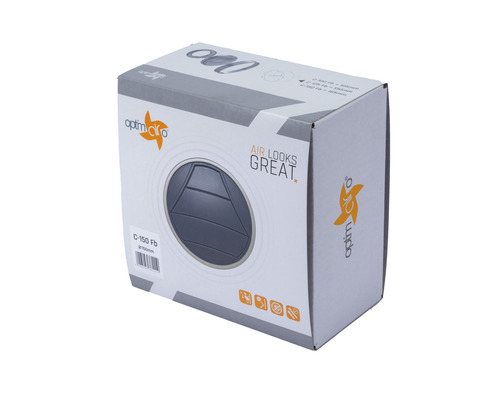 Verpakking van een Optimo Air schotelklep met een diameter van 150 millimeter