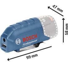 Bosch Professional GAA 12V-21 accu-adapter met afmetingen