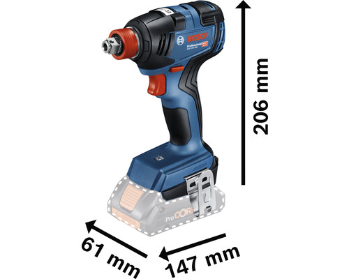 Bosch Professional accuslagschroevendraaier met afmetingen