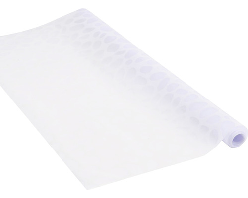 Een rol transparante meubelfolie met patroon.