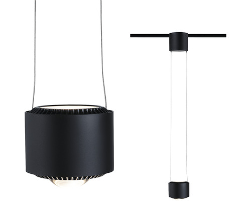 Twee hanglampen met cilindrische lampbehuizingen en ophanging