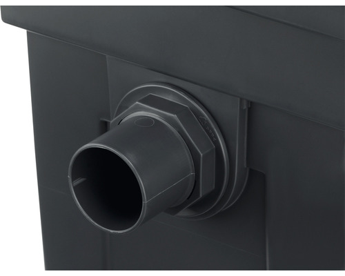 Gedetailleerde weergave van een vijverfilterafvoer