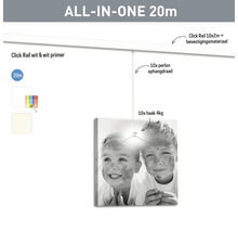 ARTITEQ Schilderij ophangsysteem wand Click Rail overschilderbaar wit RAL 9016 20 m (10x2 m)