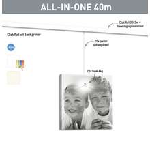 ARTITEQ Schilderij ophangsysteem wand Click Rail overschilderbaar wit RAL 9016 40 m (20x2 m)