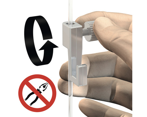 Persoon bevestigt een fotohaak aan een fotolijst. Geen gereedschap symbool.