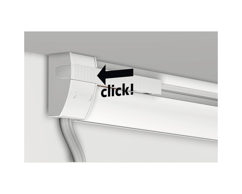 Bevestiging van een jaloezie met klikmechanisme