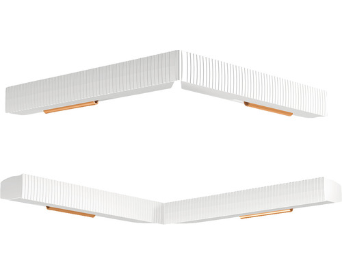 Hoekplafondlamp met houten detail