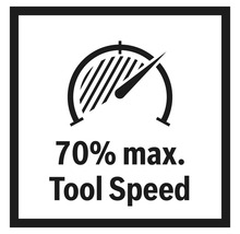 Gereedschapssnelheid maximaal 70 procent