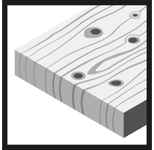 Houten plank met noesten