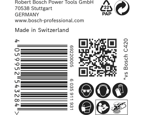 Robert Bosch Power Tools GmbH informatie, streepjescode, QR-code en veiligheidsinstructies