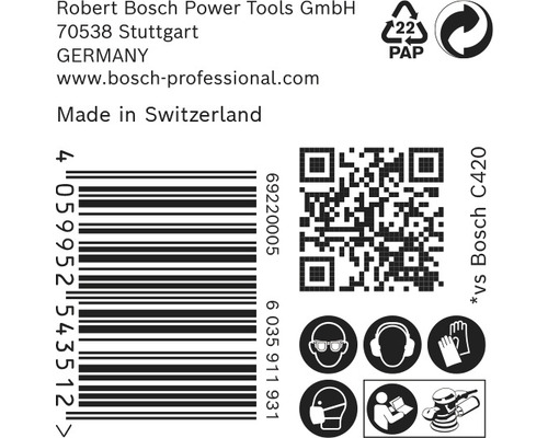 Informatie over Robert Bosch Power Tools, barcode, QR-code en veiligheidsmaatregelen