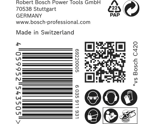 Informatie over Robert Bosch Power Tools, barcode, QR-code en veiligheidsinstructies