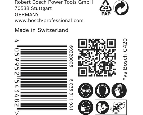Informatie over Robert Bosch Power Tools, barcode, QR-code en veiligheidsinstructies