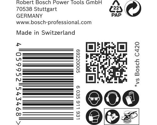 Informatie over Robert Bosch Power Tools, streepjescode, QR-code en veiligheidsinstructies