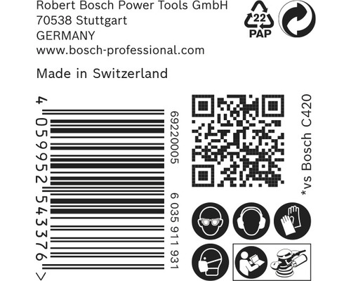 Informatie over Robert Bosch Power Tools, streepjescode, QR-code en veiligheidsinstructies