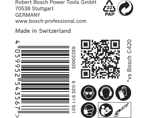 Informatie over Robert Bosch Power Tools, streepjescode, QR-code en veiligheidsinstructies