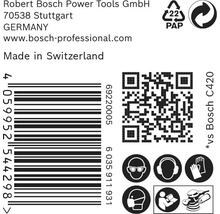 Informatie over Robert Bosch Power Tools GmbH, barcode, QR-code en veiligheidsinstructies.