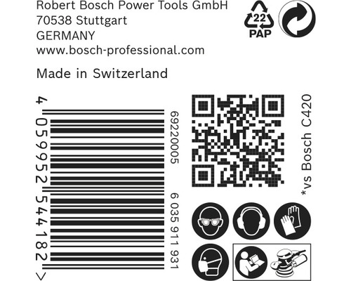 Informatie over Robert Bosch Power Tools, barcode, QR-code en veiligheidsinstructies