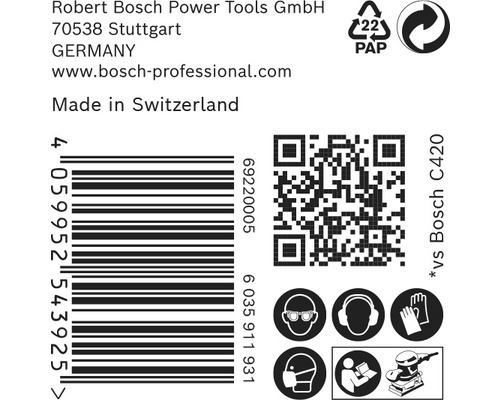 Informatie over Robert Bosch Power Tools, streepjescode, QR-code en veiligheidsinstructies