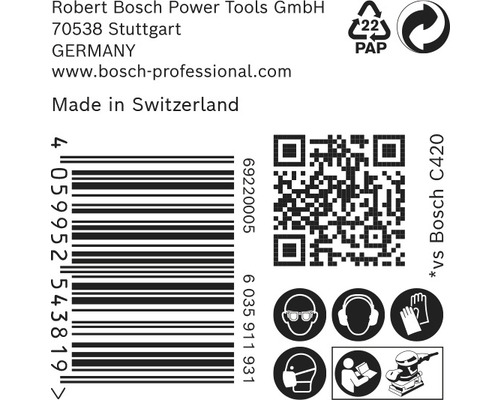 Informatie over Robert Bosch Power Tools GmbH, streepjescode, recyclinginstructies, QR-code en veiligheidsinstructies