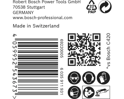 Informatie over Robert Bosch Power Tools GmbH, barcode en veiligheidsinstructies