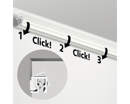 Illustratie van een montageclip voor panelen met kliksysteem