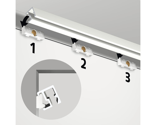 Bevestiging van een ledstrip in drie stappen