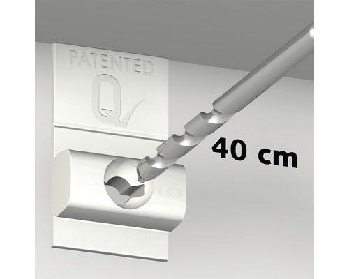 Boor met een lengte van 40 centimeter wordt in een gepatenteerde inrichting geplaatst