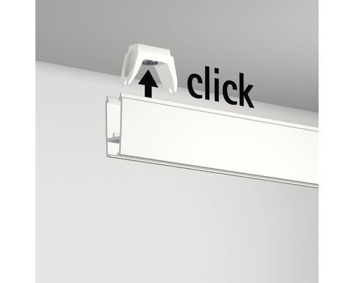 Illustratie van een clickmontage van profielen met montageclip.