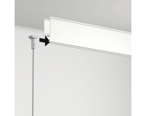 Bevestigingsrail met kabelophanging voor foto''s aan het plafond