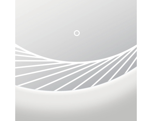 Detail van een spiegel met lichtelementen