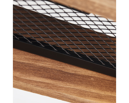 Detailopname van een plank met houten frame en gaasbodem