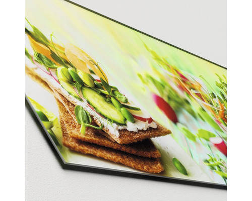 Decoratieve glasplaat met voedselmotief