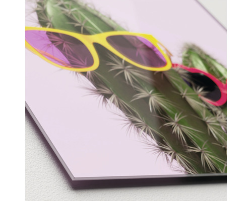 Decoratieve afbeelding met cactus en zonnebril