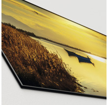 Decoratie afbeelding met meer, boot en riet