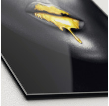 PURE LIVING Schilderij glas Golden Lips II 50x50 cm