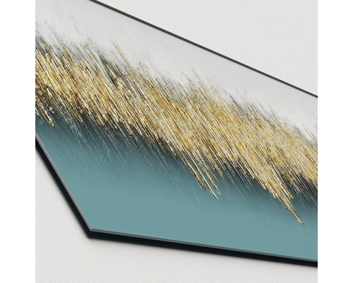 Abstracte wanddecoratie met gouden accenten
