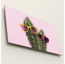 Decoratieve wanddecoratie met cactusmotief en zonnebrillen