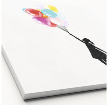 Decoratief canvas met meisjessilhouet en gekleurde ballonnen