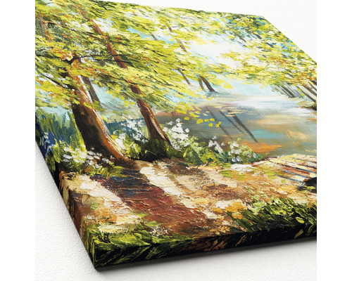 Schilderij van een boslandschap op canvas