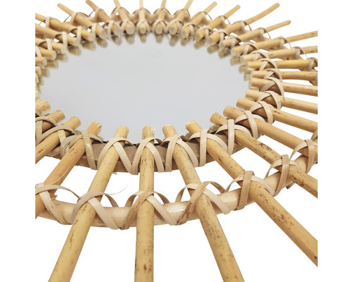 Ronde spiegel met rotan frame