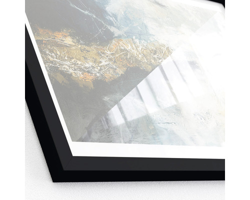 Ingelijst abstract kunstwerk met zwarte lijst