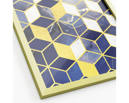 Ingelijste afbeelding met geometrisch kubuspatroon