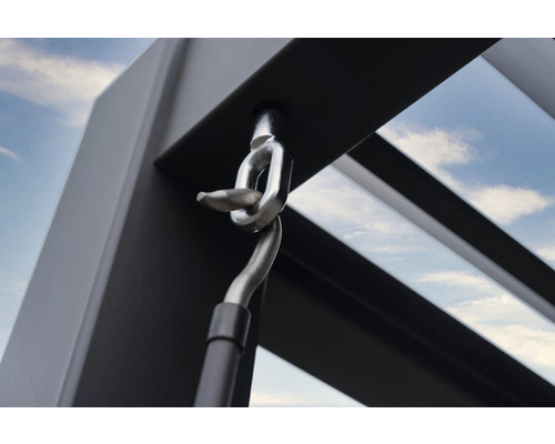 Detailopname van een hangmatbevestiging aan een frame