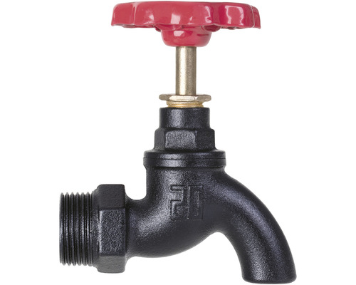 Waterkraan met rode handgreep