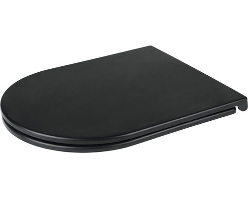 Zwarte D-vormige toiletzitting van duroplast
