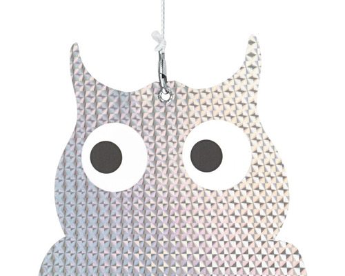 Uil ter vogelwering met reflecterend oppervlak.